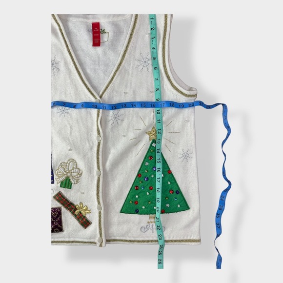 Women’s White Holiday Vest Size‎ M - Picture 4 of 5